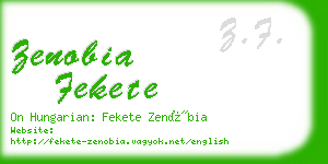 zenobia fekete business card